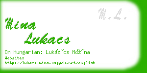 mina lukacs business card